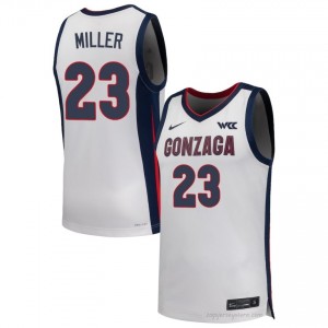 Adam Miller Gonzaga Bulldogs Men's College Basketball Jersey | Official Style White #23 Edition 49242933