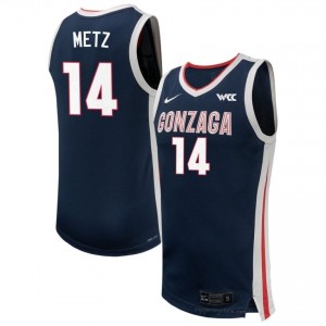 Alonzo Metz #14 Navy Jersey | Zags Men's Player Hoops Apparel 12204087