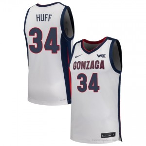 Braden Huff Gonzaga Bulldogs Men's College Basketball Jersey | Official Style White #34 Edition 74759749