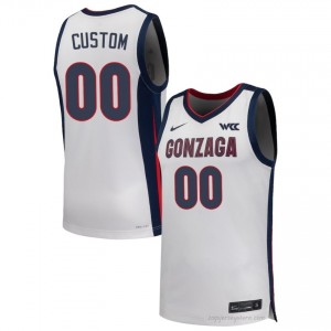 #00 Custom Gonzaga White Men's University Basketball Jersey | Stitched Authenticity for Fans 92646840