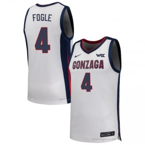 #4 Davis Fogle Gonzaga White Men's University Basketball Jersey | Stitched Authenticity for Fans 43652351