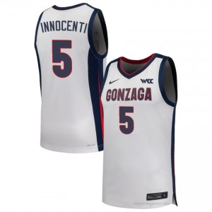 Emmanuel Innocenti #5 White Jersey | Zags Men's Player Hoops Apparel 75363300