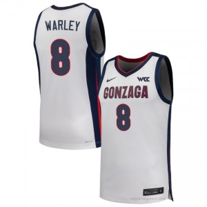 GU Bulldogs Jalen Warley #8 Men's Elite Performance Jersey | White Collegiate Hoops Edition 60476565