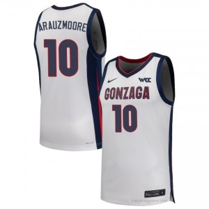 Joaquim ArauzMoore #10 White Jersey | Zags Men's Player Hoops Apparel 21134932