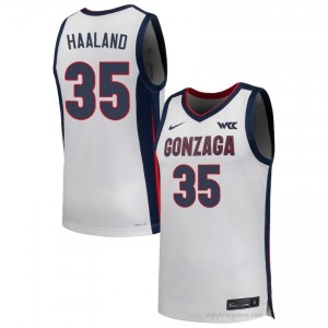 GU Bulldogs Noah Haaland #35 Men's Elite Performance Jersey | White Collegiate Hoops Edition 16058447