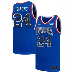 #24 Ismaila Diagne Gonzaga Royal Men's University Basketball Jersey | Stitched Authenticity for Fans 26738620
