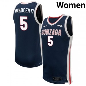 GU Bulldogs Emmanuel Innocenti #5 Women's Elite Performance Jersey | Navy Collegiate Hoops Edition 93880352