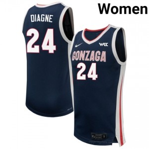 Ismaila Diagne #24 Navy Jersey | Zags Women's Player Hoops Apparel 41440521