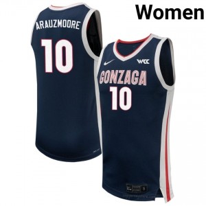 GU Bulldogs Joaquim ArauzMoore #10 Women's Elite Performance Jersey | Navy Collegiate Hoops Edition 58256349