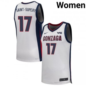 GU Bulldogs Mario Saint-Supery #17 Women's Elite Performance Jersey | White Collegiate Hoops Edition 12948674