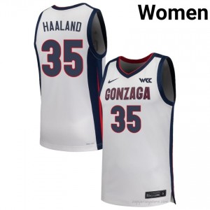 Noah Haaland Gonzaga Bulldogs Women's College Basketball Jersey | Official Style White #35 Edition 97793446