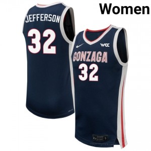 GU Bulldogs Parker Jefferson #32 Women's Elite Performance Jersey | Navy Collegiate Hoops Edition 60633299