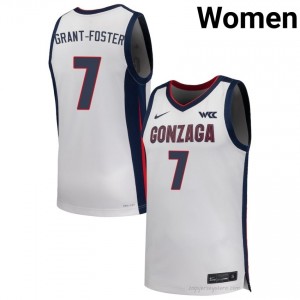Tyon Grant-Foster #7 White Jersey | Zags Women's Player Hoops Apparel 19699243
