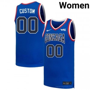 #00 Custom Gonzaga Royal Women's University Basketball Jersey | Stitched Authenticity for Fans 68303647
