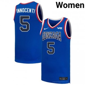 Emmanuel Innocenti #5 Royal Jersey | Zags Women's Player Hoops Apparel 45083464