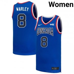 GU Bulldogs Jalen Warley #8 Women's Elite Performance Jersey | Royal Collegiate Hoops Edition 26113021