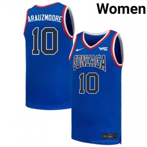 Joaquim ArauzMoore #10 Royal Jersey | Zags Women's Player Hoops Apparel 39004180