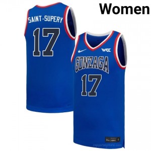 #17 Mario Saint-Supery Gonzaga Royal Women's University Basketball Jersey | Stitched Authenticity for Fans 58640163