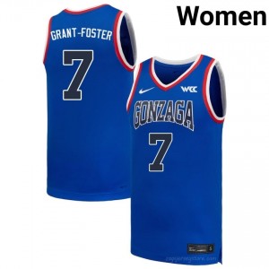 Tyon Grant-Foster Gonzaga Bulldogs Women's College Basketball Jersey | Official Style Royal #7 Edition 23215599