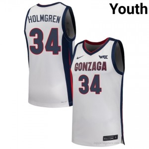 Chet Holmgren Gonzaga Bulldogs Youth College Basketball Jersey | Official Style White #34 Edition 69539520
