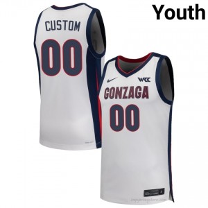 Custom Gonzaga Bulldogs Youth College Basketball Jersey | Official Style White #00 Edition 65095619