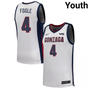 Davis Fogle Gonzaga Bulldogs Youth College Basketball Jersey | Official Style White #4 Edition 62813819