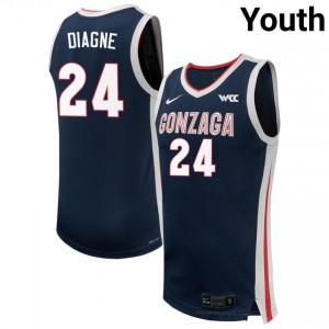 #24 Ismaila Diagne Gonzaga Navy Youth University Basketball Jersey | Stitched Authenticity for Fans 33611940