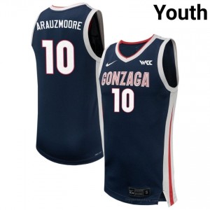 Joaquim ArauzMoore Gonzaga Bulldogs Youth College Basketball Jersey | Official Style Navy #10 Edition 15089316
