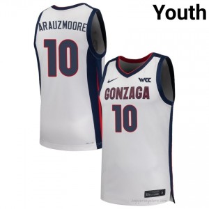 GU Bulldogs Joaquim ArauzMoore #10 Youth Elite Performance Jersey | White Collegiate Hoops Edition 17093493