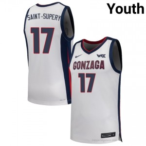 Mario Saint-Supery Gonzaga Bulldogs Youth College Basketball Jersey | Official Style White #17 Edition 76655308