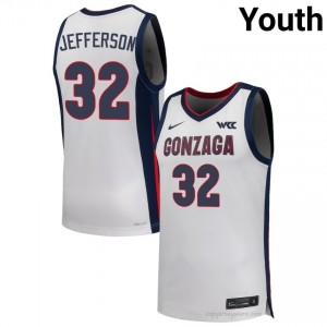 GU Bulldogs Parker Jefferson #32 Youth Elite Performance Jersey | White Collegiate Hoops Edition 83801867