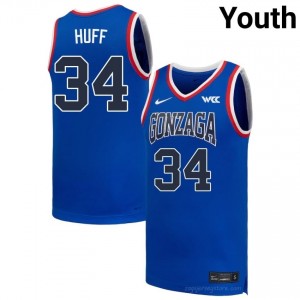 Braden Huff #34 Royal Jersey | Zags Youth Player Hoops Apparel 28983259