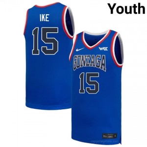 Graham Ike Gonzaga Bulldogs Youth College Basketball Jersey | Official Style Royal #15 Edition 48365954
