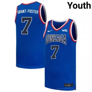 Tyon Grant-Foster #7 Royal Jersey | Zags Youth Player Hoops Apparel 70860869